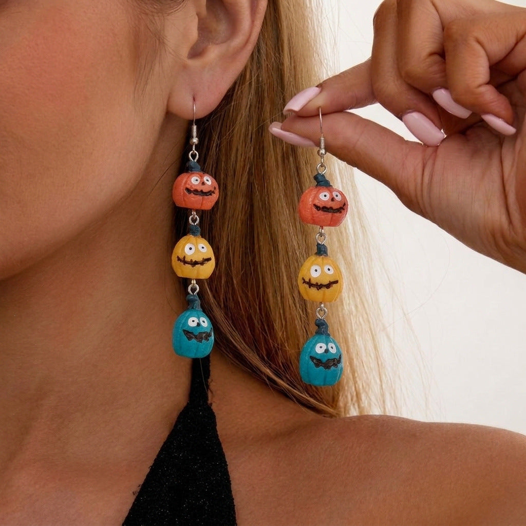 Spooky Charm Resin Statement Drop Earrings - NO-4