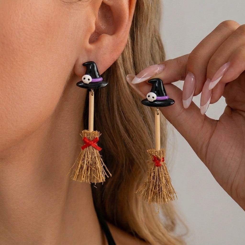 Spooky Charm Resin Statement Drop Earrings - NO-6