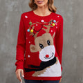 Baubled Antler Reindeer Christmas Sweater - Red