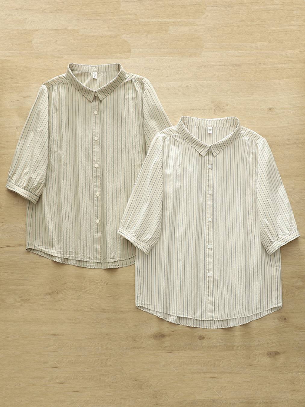 Fine Stripe Double Gauze Button Up Shirt