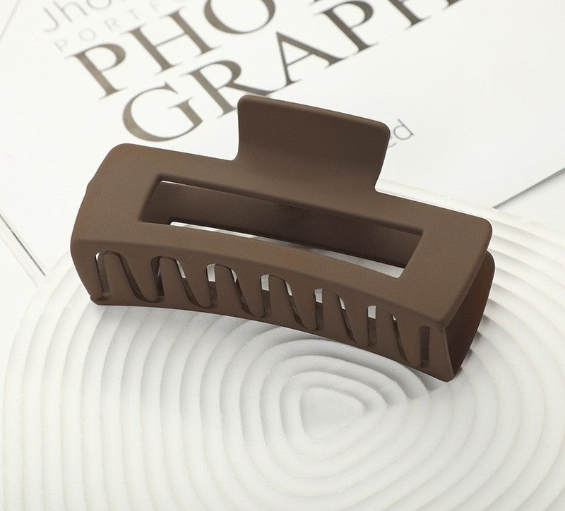 Large Matte Rectangle Hair Claw Clip - DeepCoffee