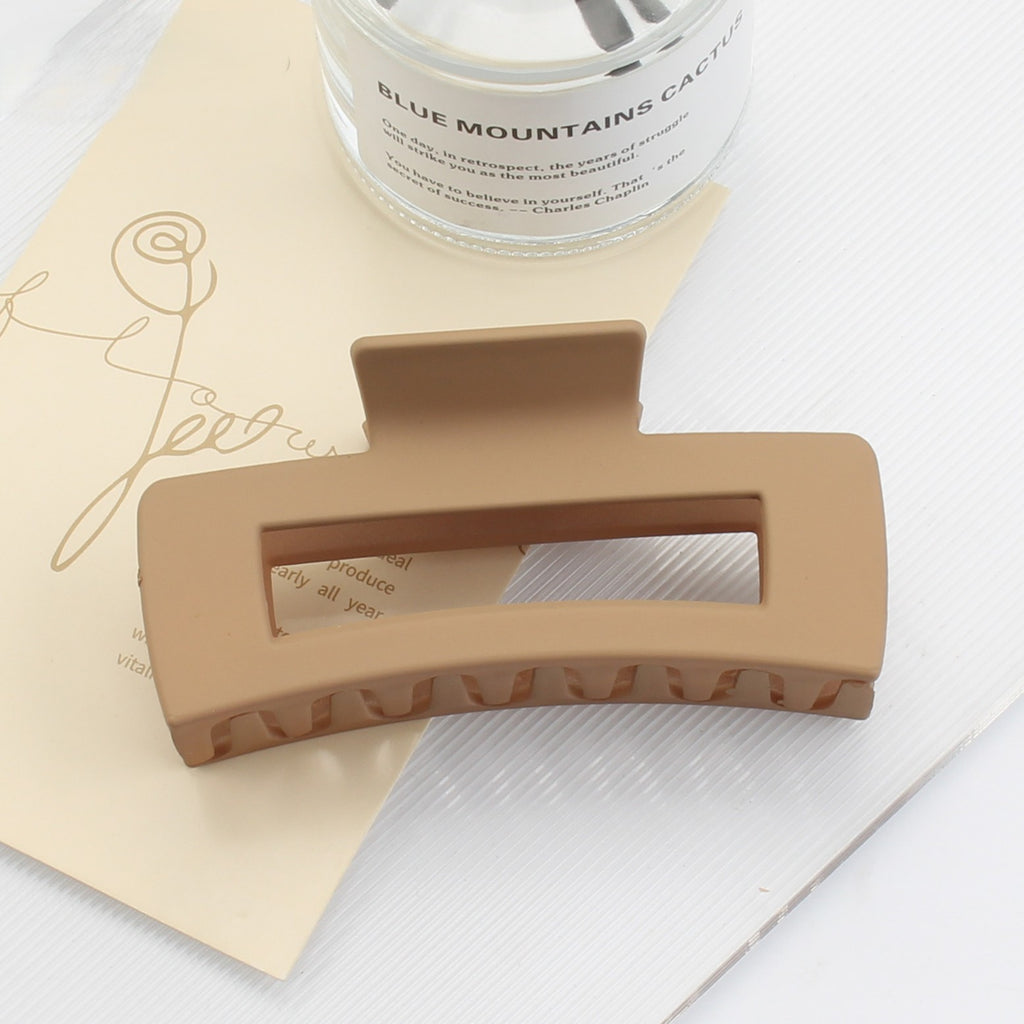 Large Matte Rectangle Hair Claw Clip - EarthYellow