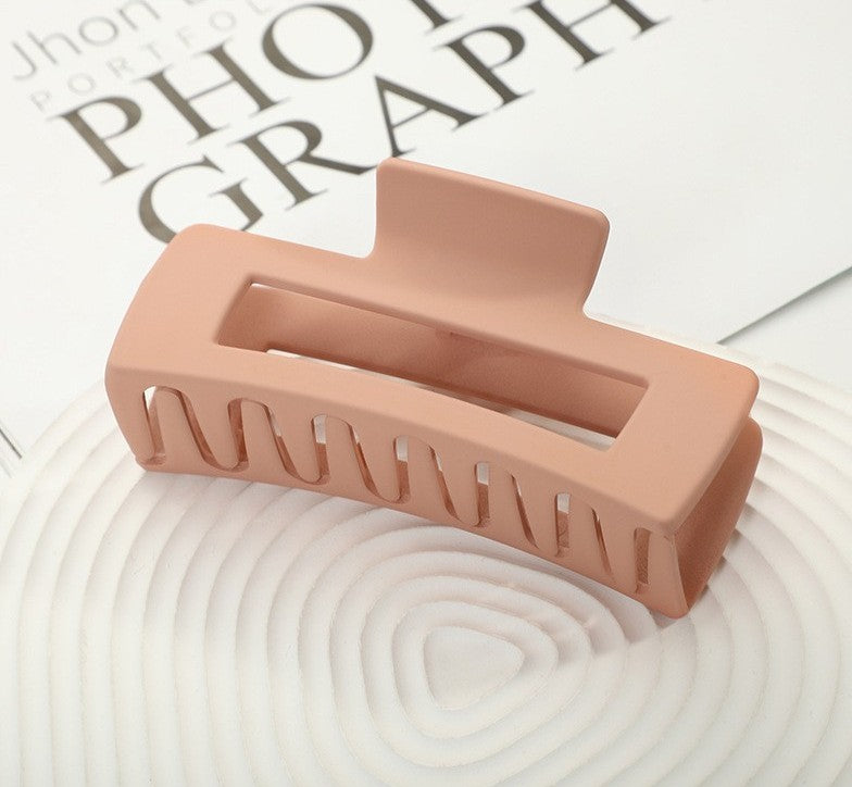 Large Matte Rectangle Hair Claw Clip - KoreanPink
