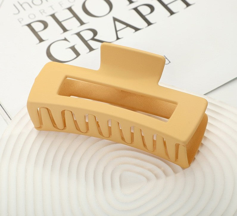 Large Matte Rectangle Hair Claw Clip - Yellow