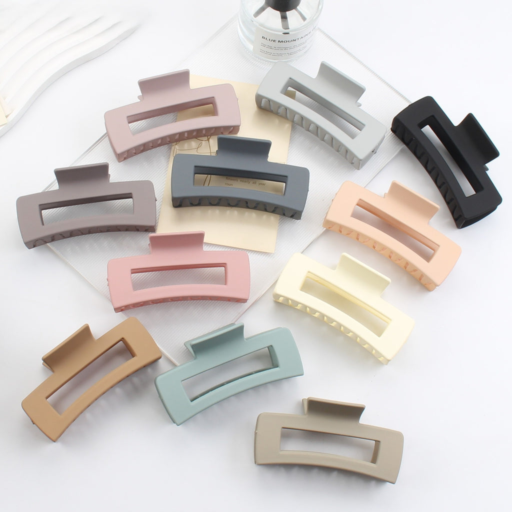 Large Matte Rectangle Hair Claw Clip - view 1