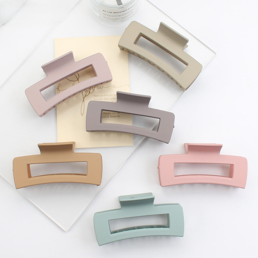 Large Matte Rectangle Hair Claw Clip - view 2