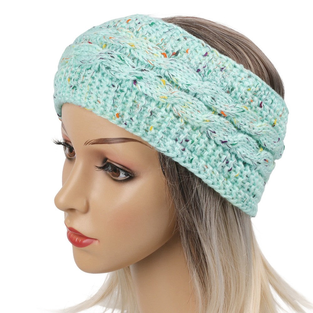 Center Braid Knit Plush Lined Ear Warmer Headband