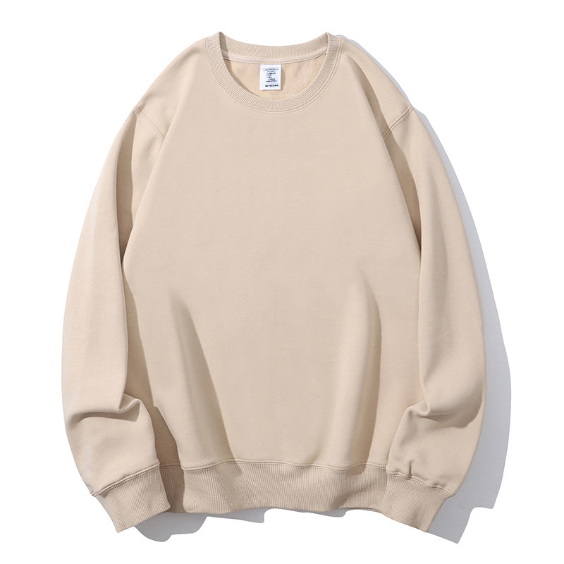 Fleece Lined Drop Shoulder Crewneck Sweatshirt - Beige