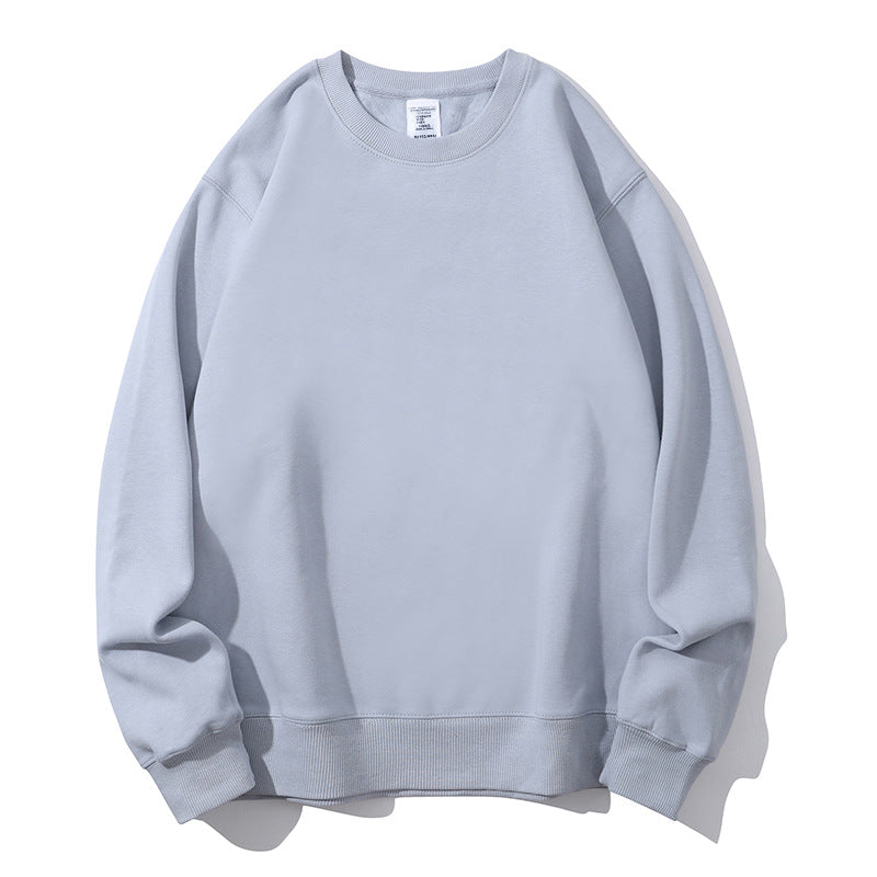 Fleece Lined Drop Shoulder Crewneck Sweatshirt - Blue