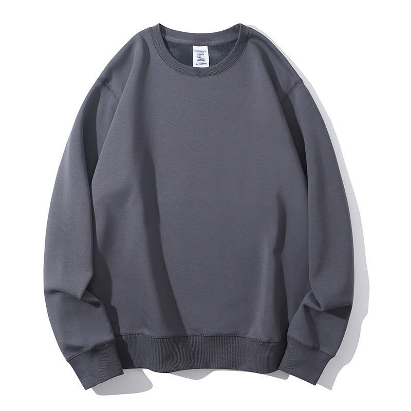 Fleece Lined Drop Shoulder Crewneck Sweatshirt - Grey