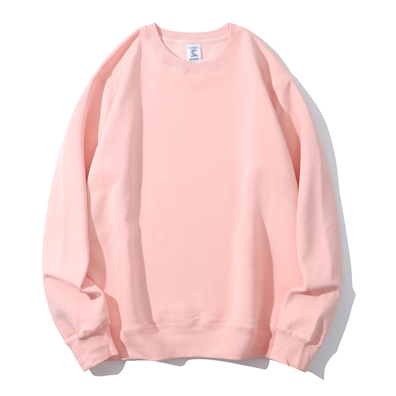 Fleece Lined Drop Shoulder Crewneck Sweatshirt - Pink