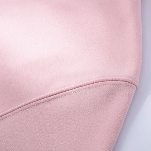 Fleece Lined Drop Shoulder Crewneck Sweatshirt - Pink - 3