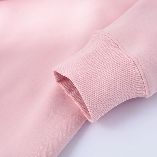 Fleece Lined Drop Shoulder Crewneck Sweatshirt - Pink - 5