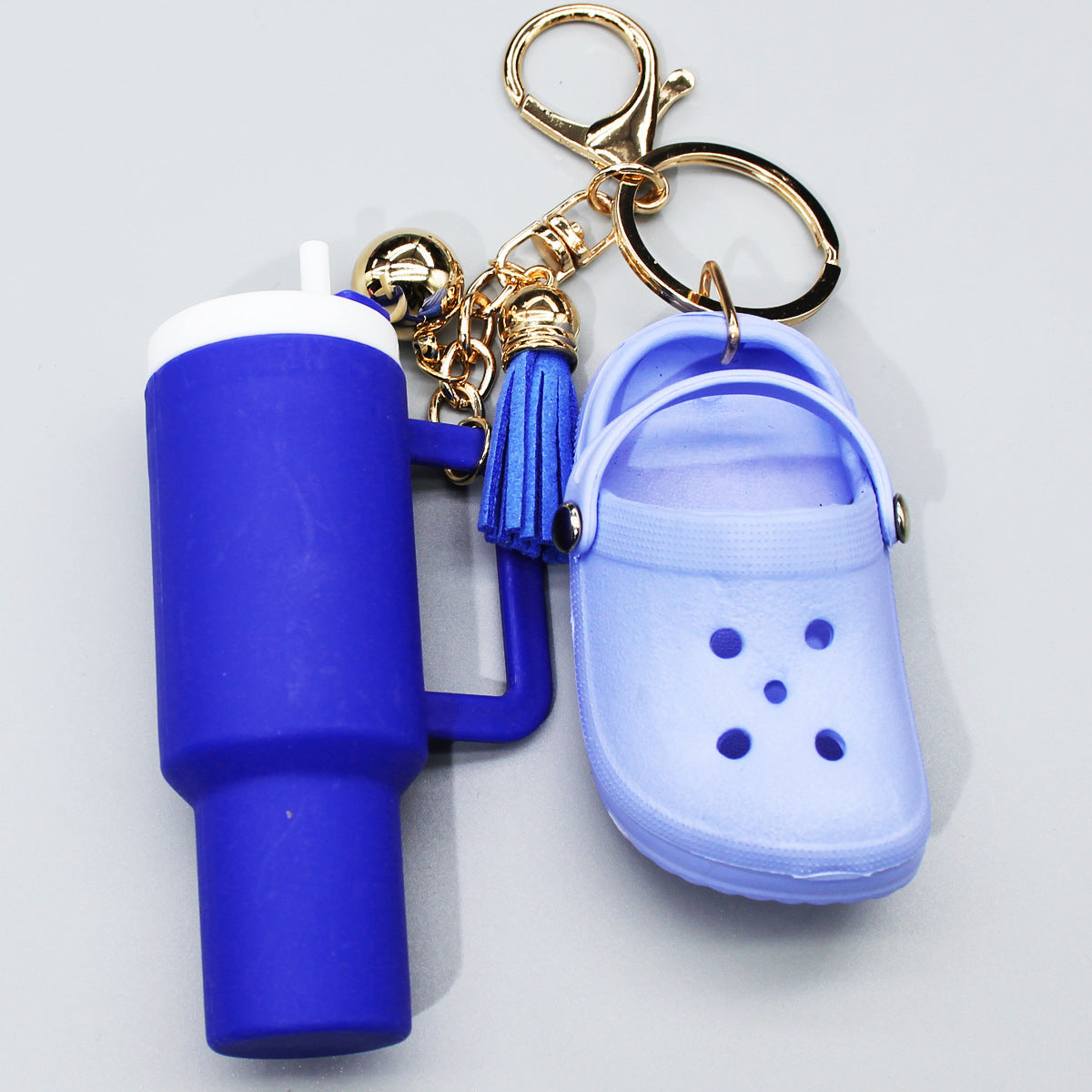 Mini Clog Shoe Tumbler Charm Keychain - Blue