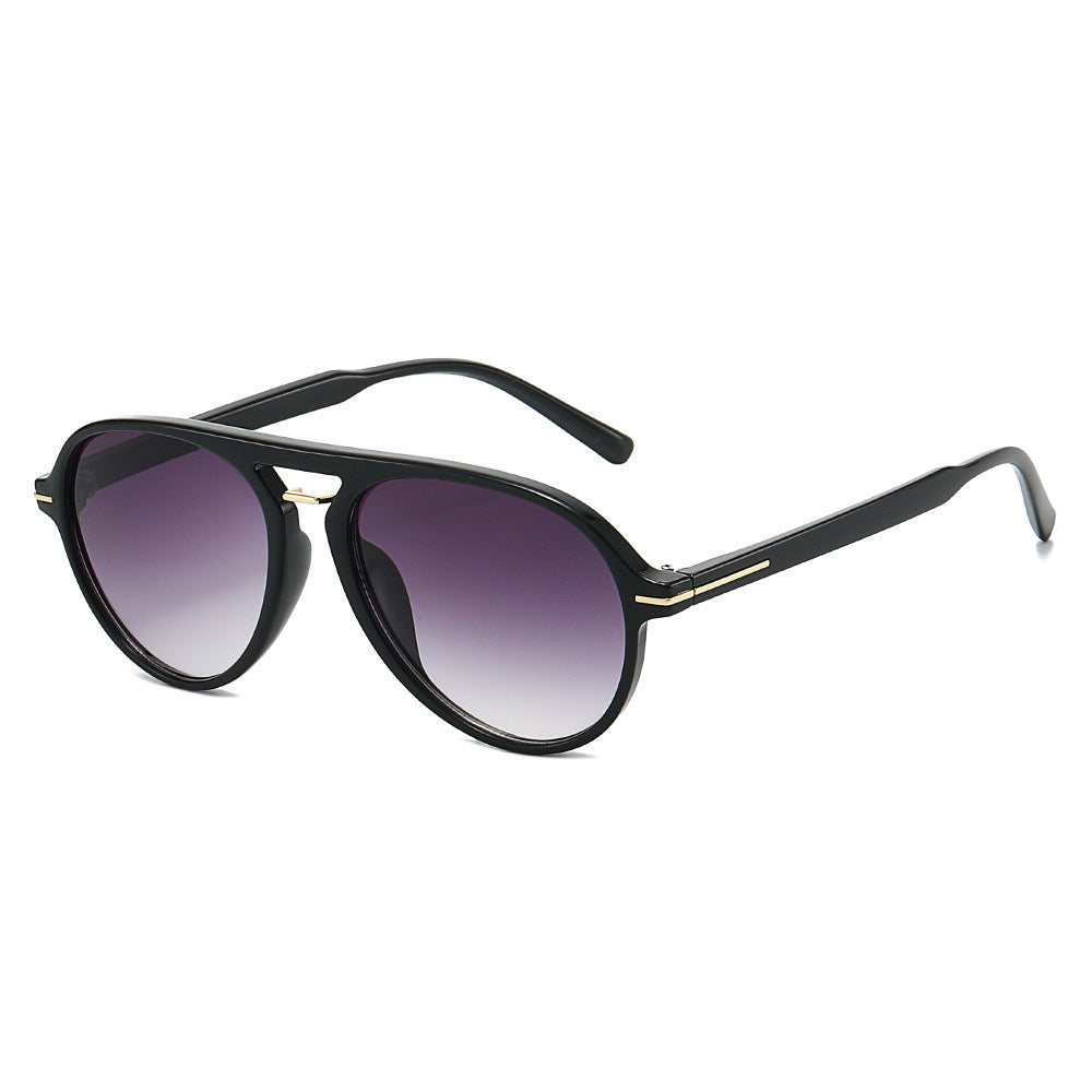Retro Tinted Lens Aviator Style Sunglasses - C1