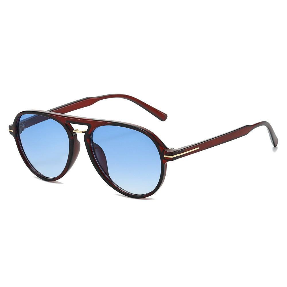 Retro Tinted Lens Aviator Style Sunglasses - C4