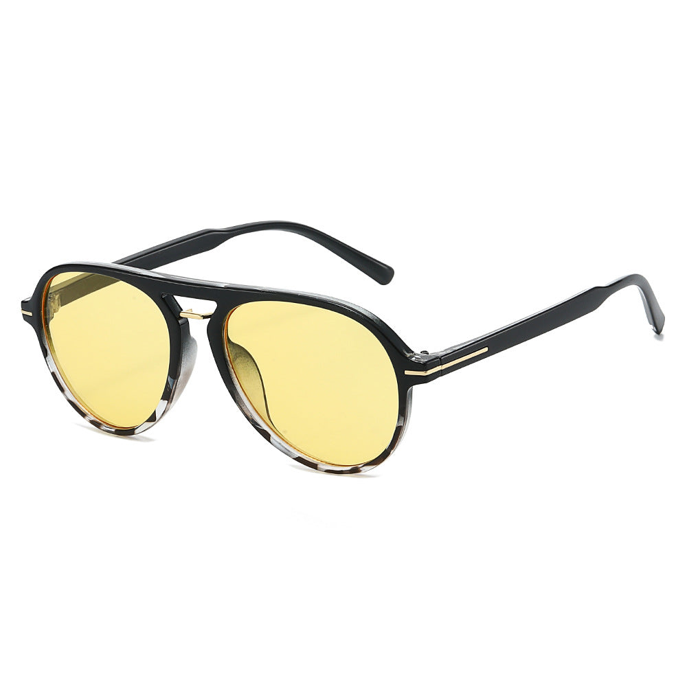 Retro Tinted Lens Aviator Style Sunglasses - C6