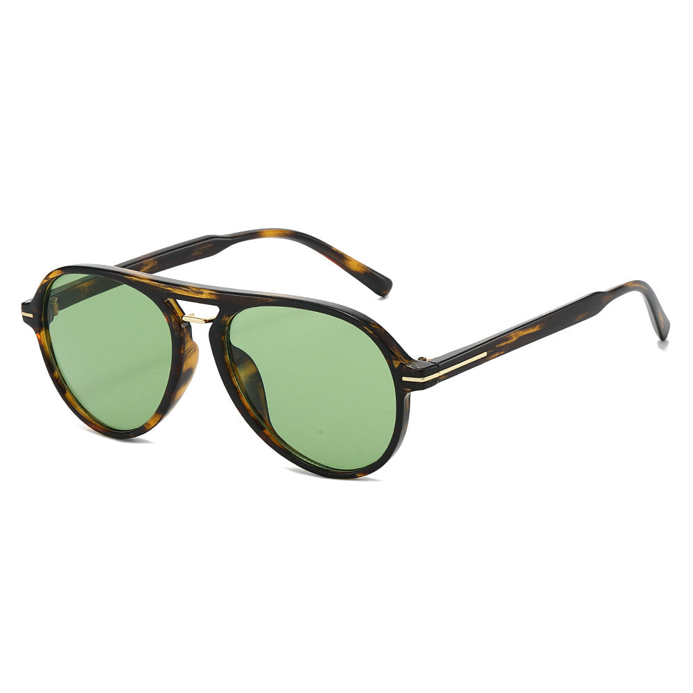 Retro Tinted Lens Aviator Style Sunglasses - C7