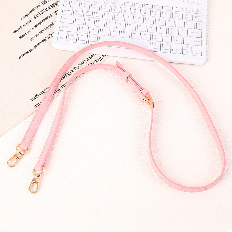 Thin Faux Leather Adjustable Lanyard Strap - Pink