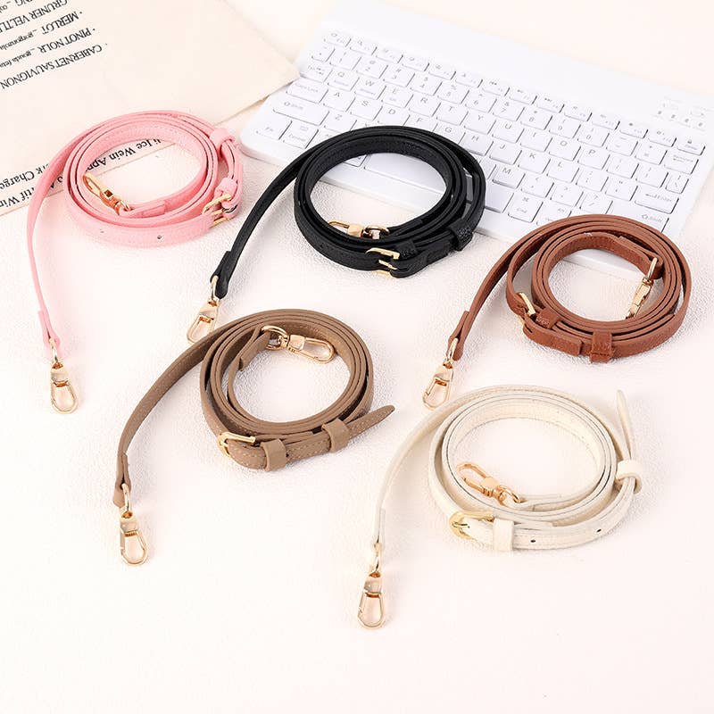 Thin Faux Leather Adjustable Lanyard Strap