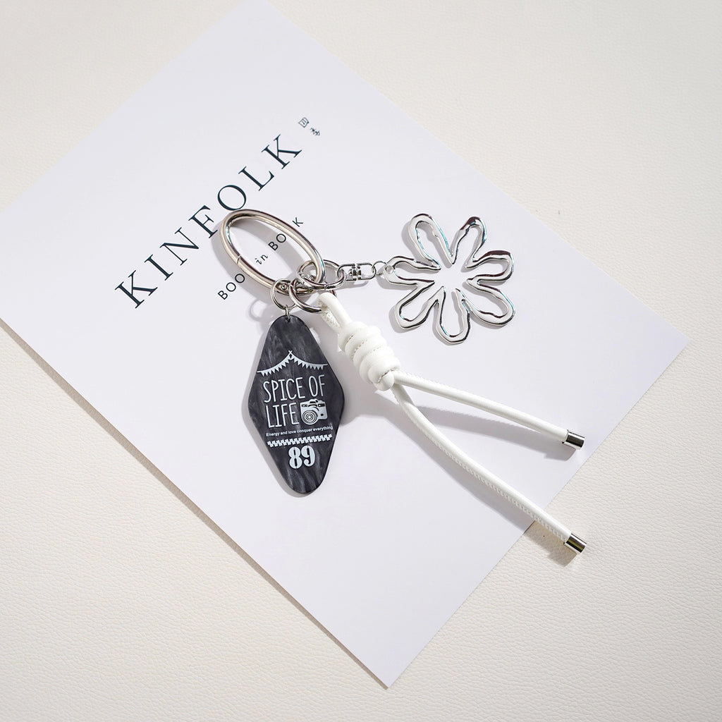 Flower Charm Corded Bag Keychain - NO-1