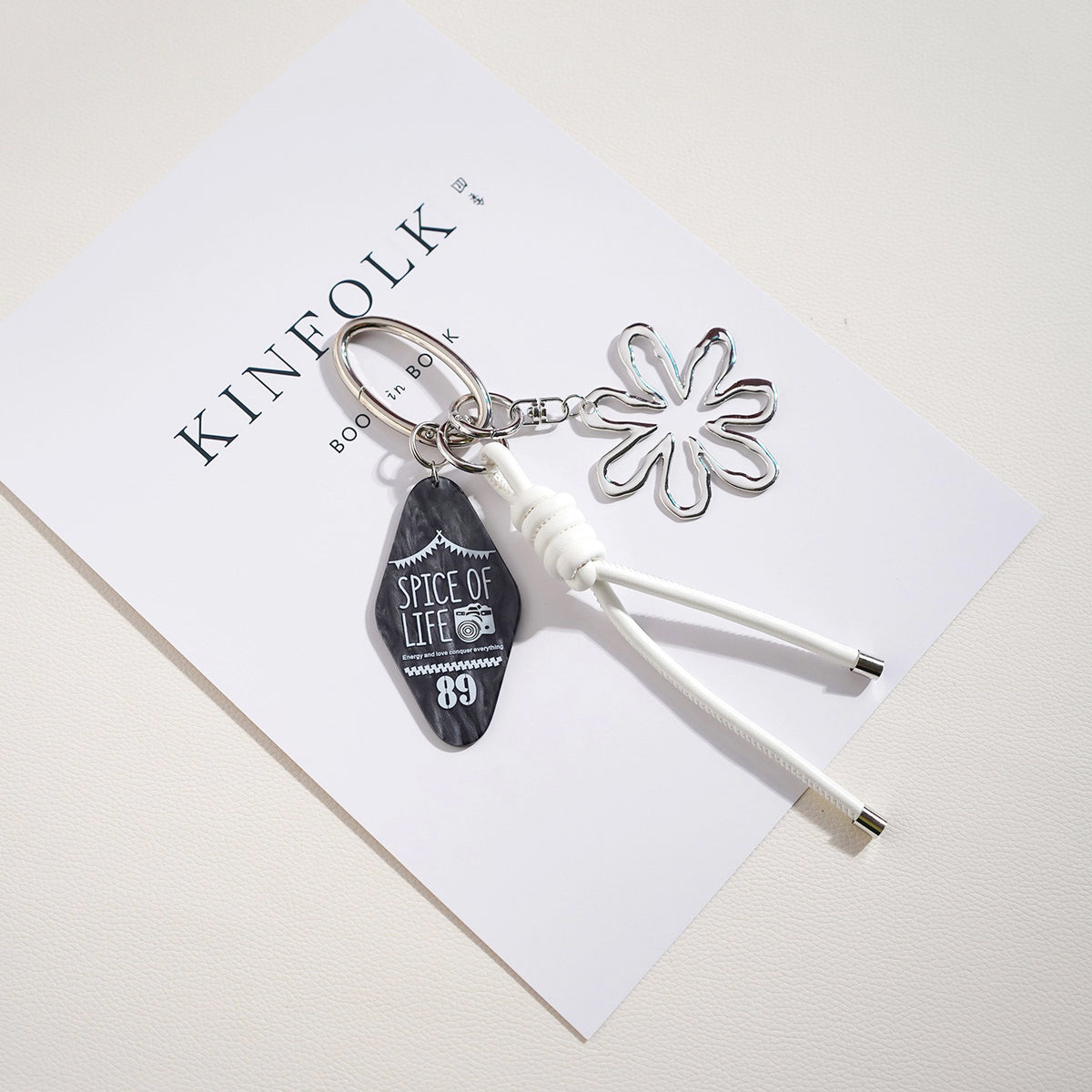 Flower Charm Corded Bag Keychain - NO-1