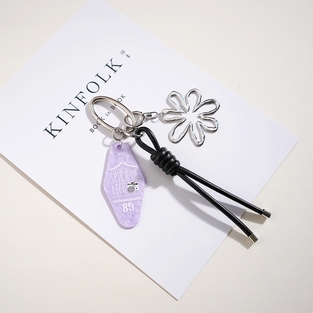 Flower Charm Corded Bag Keychain - NO-2