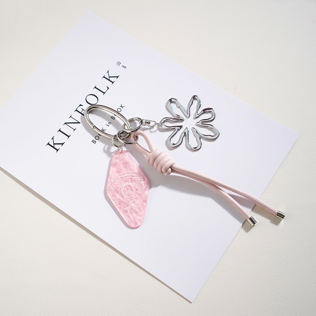 Flower Charm Corded Bag Keychain - NO-3