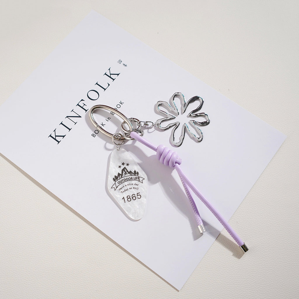 Flower Charm Corded Bag Keychain - NO-5