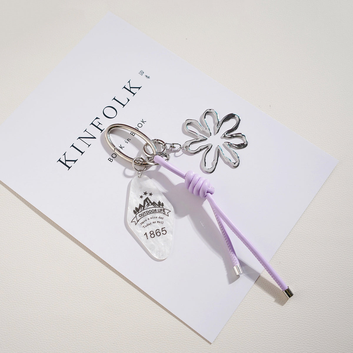 Flower Charm Corded Bag Keychain - NO-5