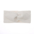 Plush Faux Fur Twist Knot Headband - White