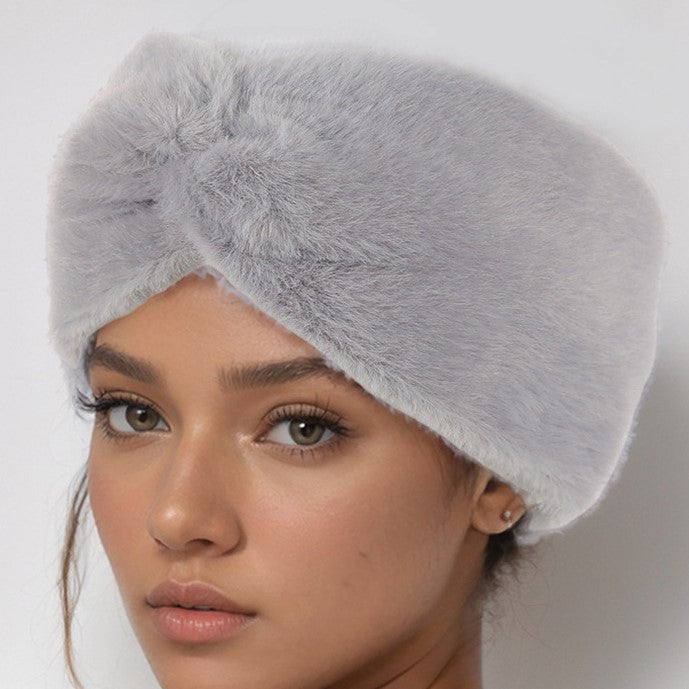 Plush Faux Fur Twist Knot Headband - view 2