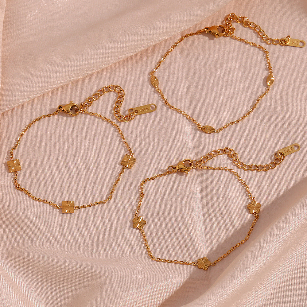 Dainty Motif Station Fine Chain Bracelet - view 1