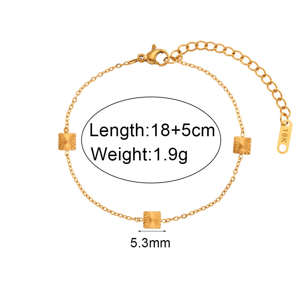 Dainty Motif Station Fine Chain Bracelet - view 2