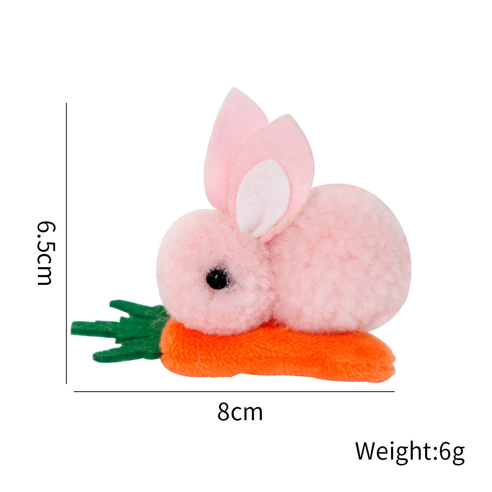 Fluffy Pom Bunny Duckbill Hair Clip - Color_2