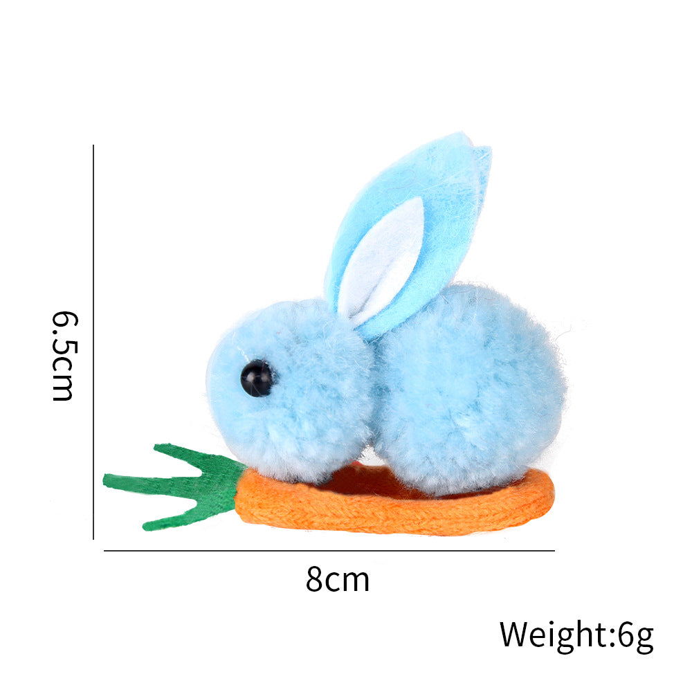 Fluffy Pom Bunny Duckbill Hair Clip - Color_6