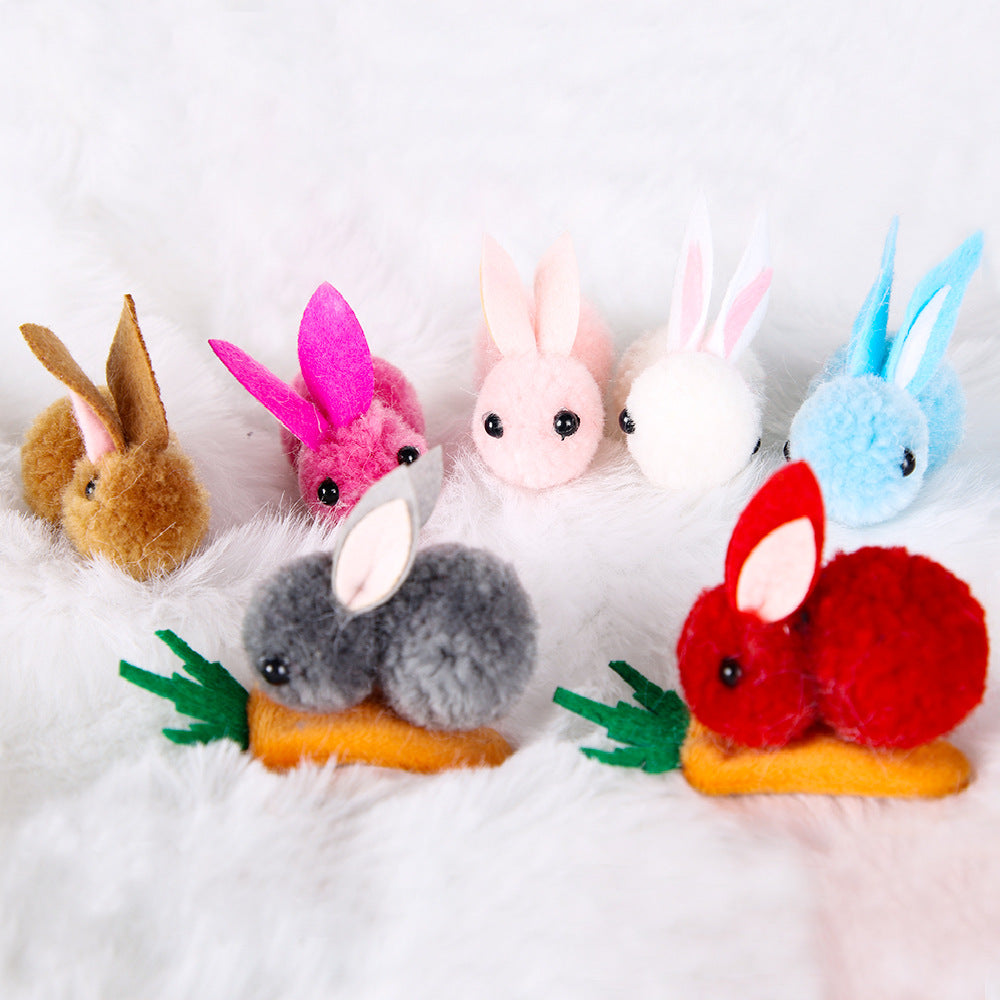 Fluffy Pom Bunny Duckbill Hair Clip