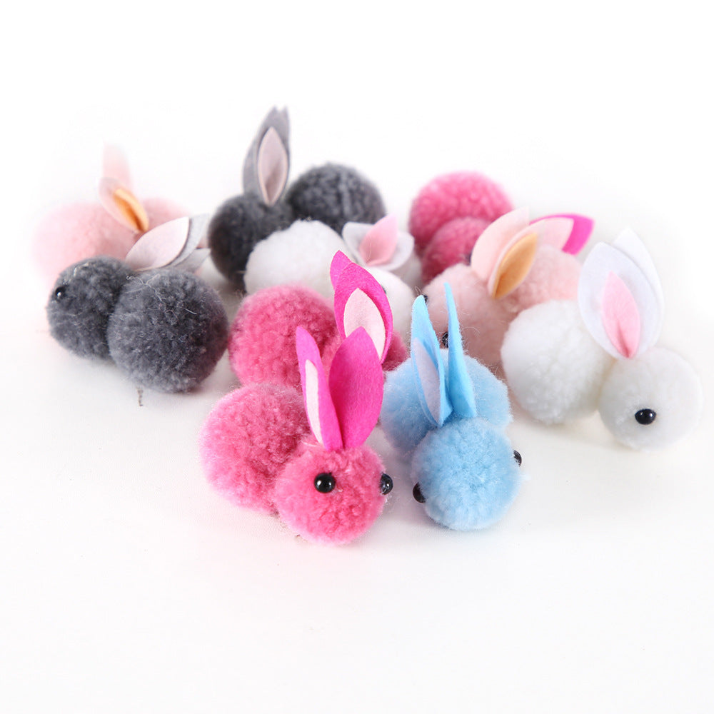 Fluffy Pom Bunny Duckbill Hair Clip - view 1