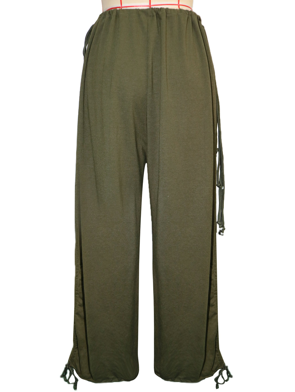 Baggy Ruched Hem Parachute Pants - Green - 2