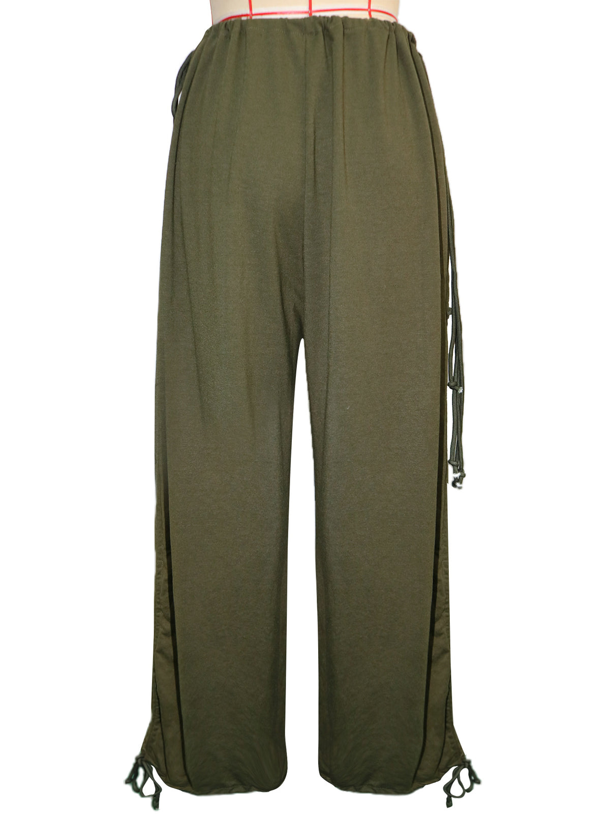 Baggy Ruched Hem Parachute Pants - Green - 2