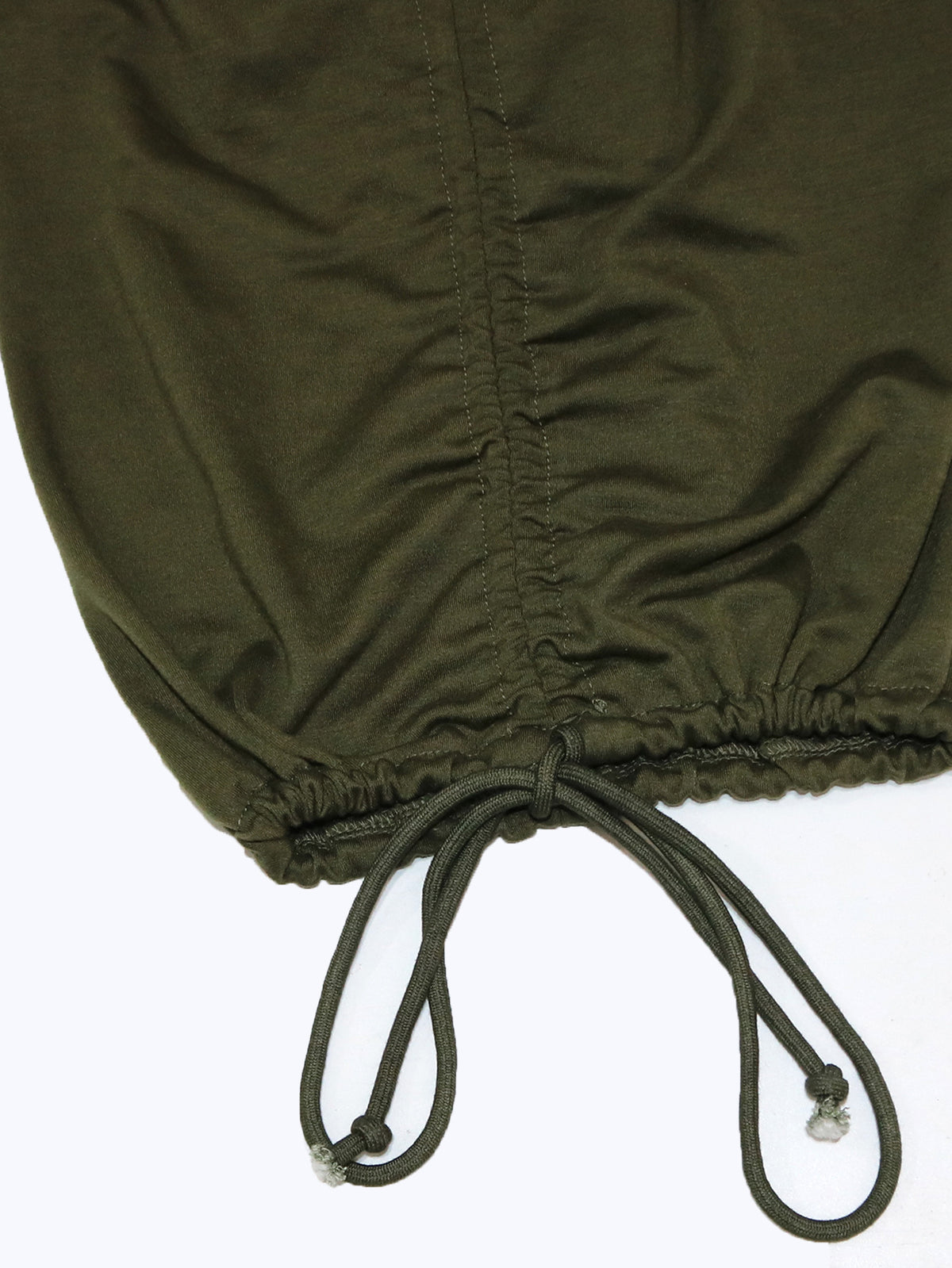 Baggy Ruched Hem Parachute Pants - Green - 6