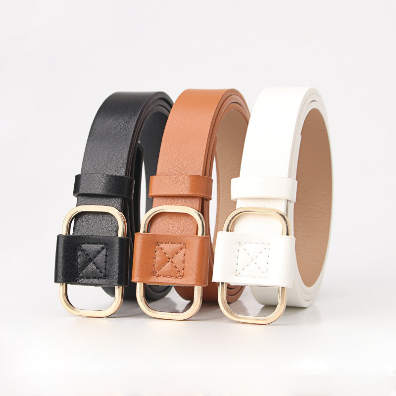Holeless Adjustable Skinny Faux Leather Belt