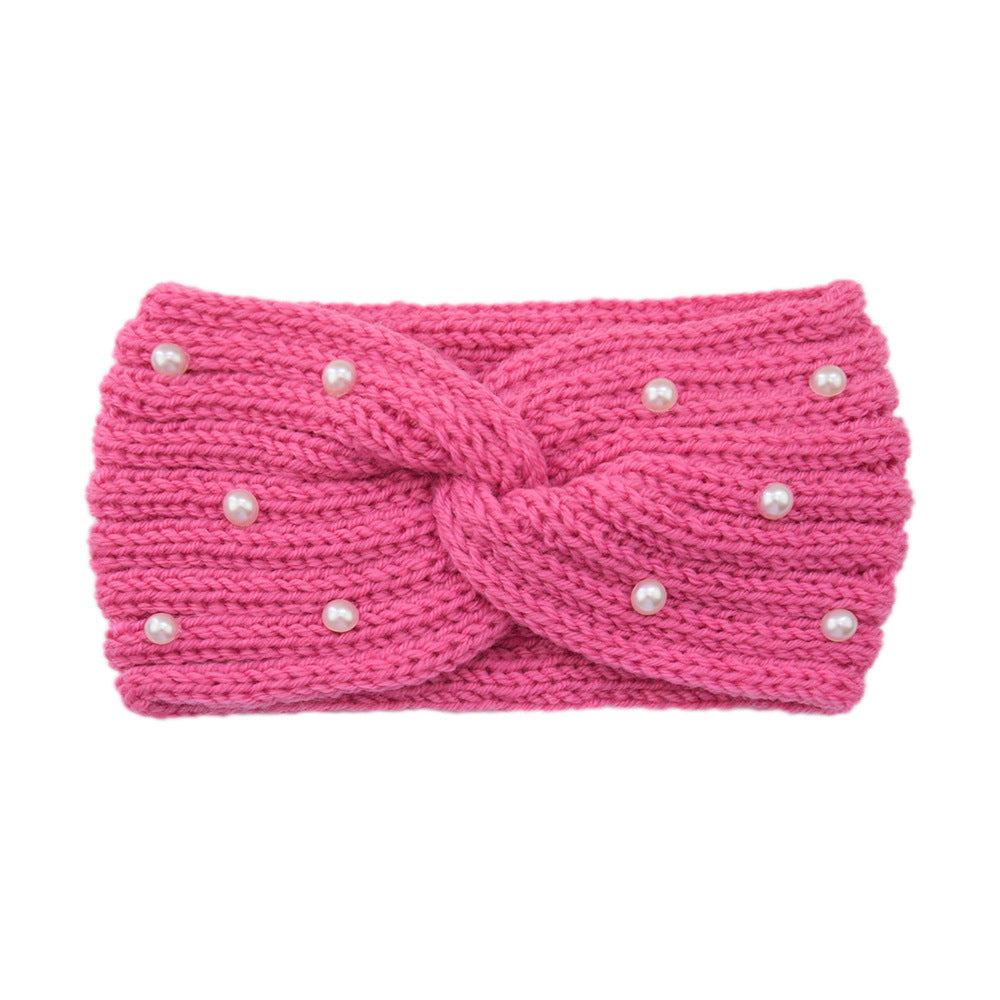 Pearl Dotted Knit Twist Headband - 26Rouge