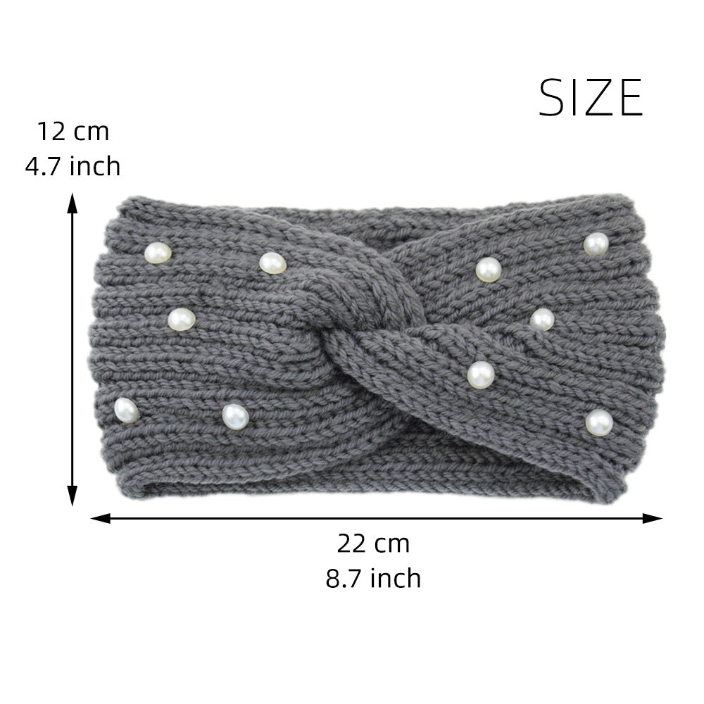 Pearl Dotted Knit Twist Headband - view 1
