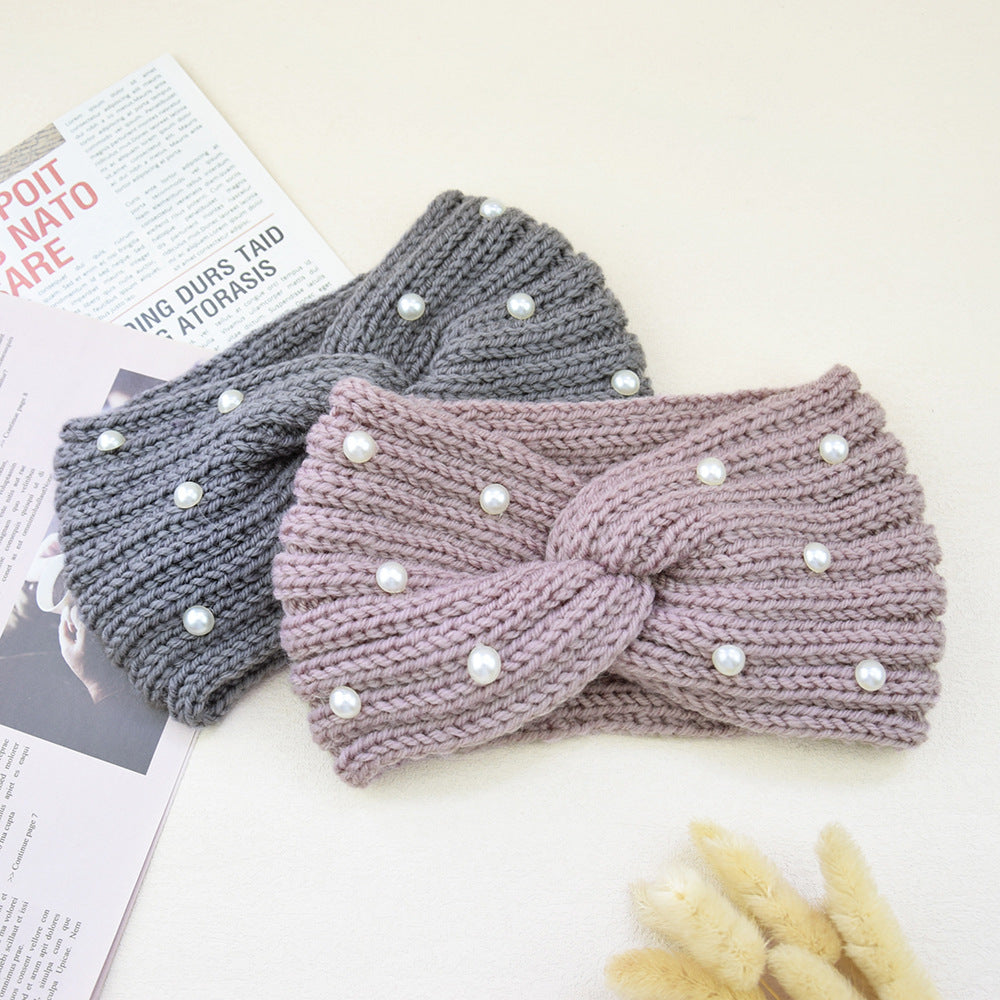 Pearl Dotted Knit Twist Headband - view 10