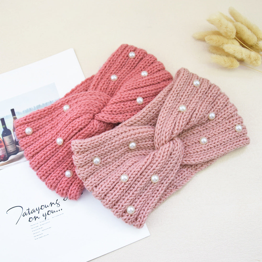 Pearl Dotted Knit Twist Headband - view 11