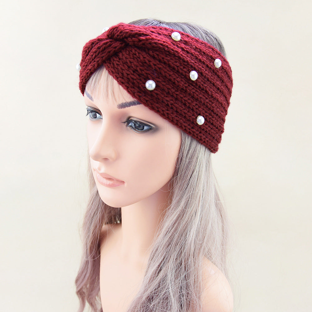 Pearl Dotted Knit Twist Headband - view 12