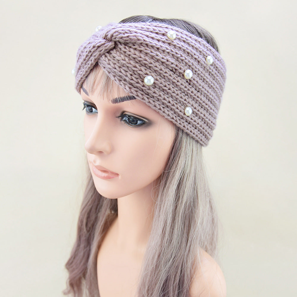 Pearl Dotted Knit Twist Headband - view 14