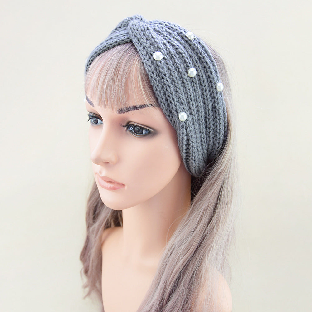 Pearl Dotted Knit Twist Headband - view 15