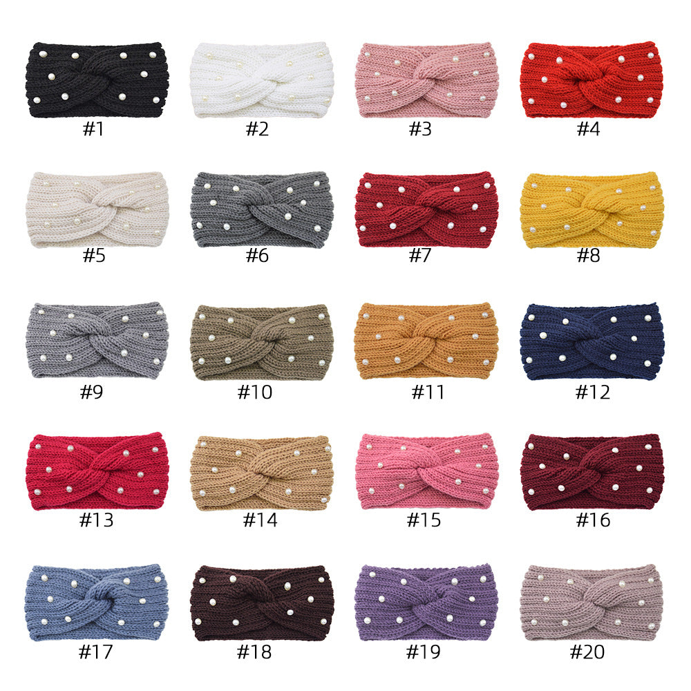 Pearl Dotted Knit Twist Headband - view 16